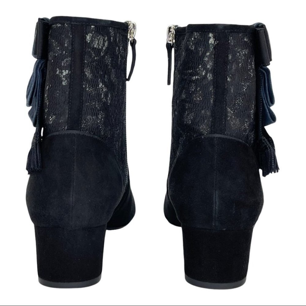 Tabitha Simmons Anastasia Black Lace Fabric Womens Ankle Boots Size 9M - Picture 7 of 16
